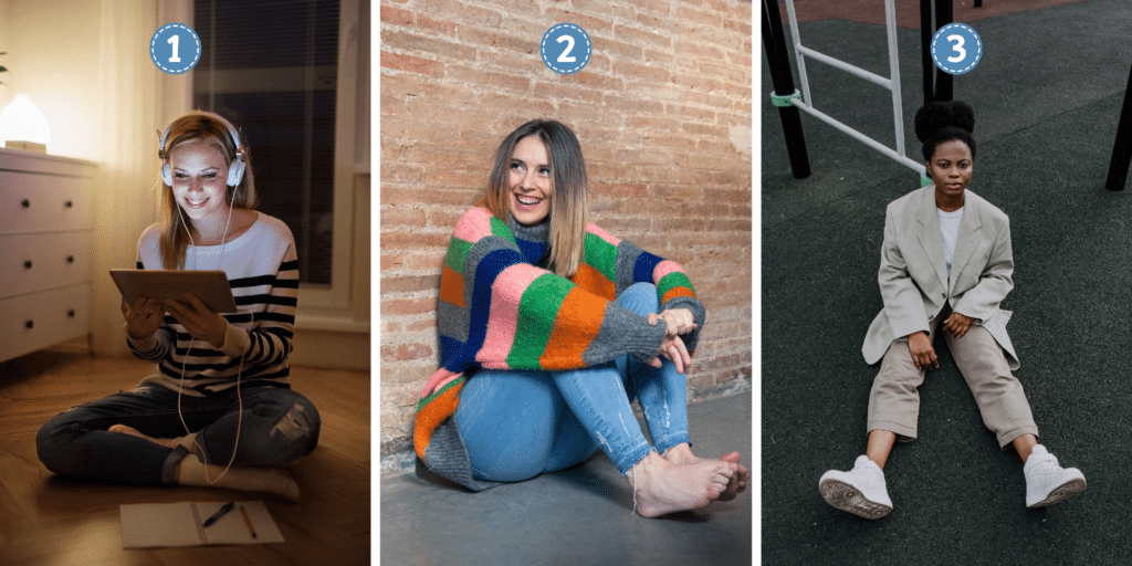 Personlighetstest: Avslöja ditt djupa jag! Välj en av de 3 figurerna som sitter på marken och upptäck din psykologiska karaktärs dolda hemligheter.