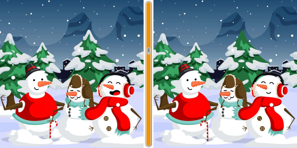 Visuell utmaning: kommer du att kunna se de 5 skillnaderna mellan dessa glada snögubbar? Testa dig själv och hitta skillnaderna på mindre än 10 sekunder!