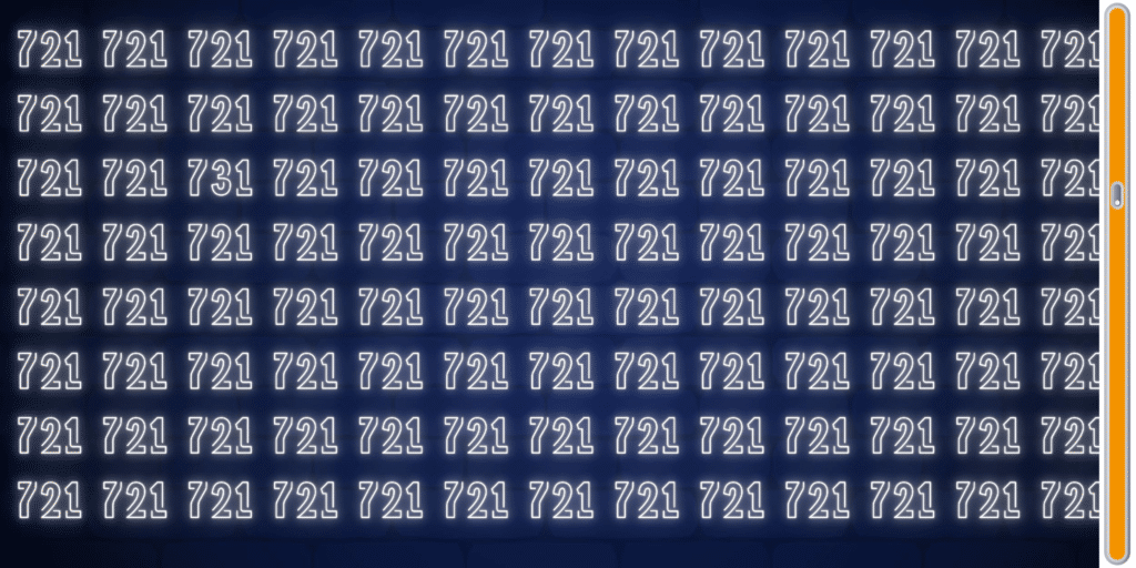 Observationsspel: Kan du identifiera den dolda inkräktaren från 721 siffror på mindre än 6 sekunder? Acceptera utmaningen!